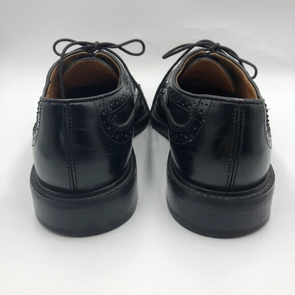 Vintage French Shriner Mens Black Leather Wing Tip Lace Up Dress Shoes Size 8.5M - Picture 10 of 12